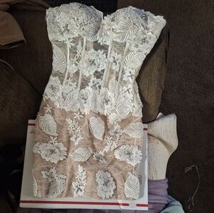 Elegant Lace Strapless Dress